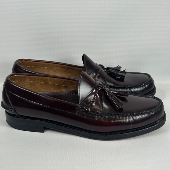 Johnston & Murphy Mens 10D Dress Shoe Oxblood Burgundy Tassel Loafers Leather main image 5